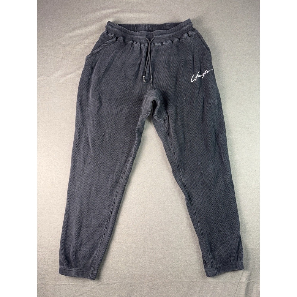 YoungLA Signature Thermal Joggers Black Cotton Sweatpants XXL YLA2366